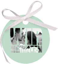 Geschenkanhänger Hochzeit Letters Geschenkanhänger, rund mint