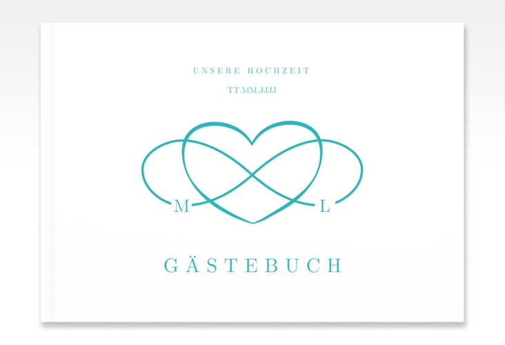 Gästebuch A4 quer Infinity A4 quer, Hardcover tuerkis