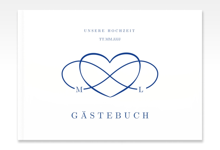 Gästebuch A4 quer Infinity A4 quer, Hardcover blau