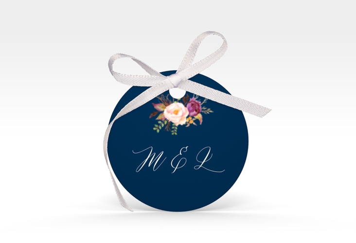 Geschenkanhänger Hochzeit Prachtvoll Geschenkanhänger, rund blau