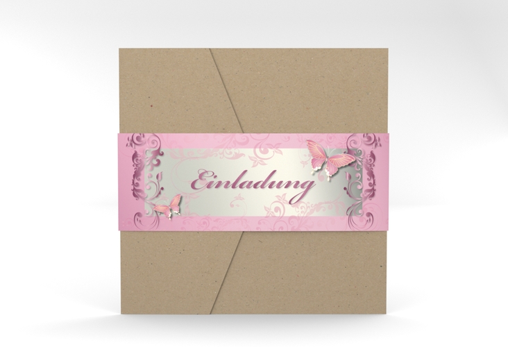 Hochzeitseinladung Toulouse Pocketfold rosa