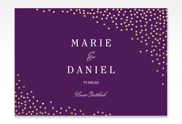 Gästebuch A4 quer Glitter A4 quer, Hardcover lila