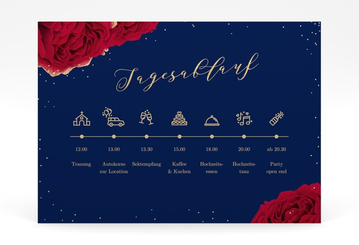 Tagesablauf Poster Hochzeit Cherie 70 x 50 cm Poster