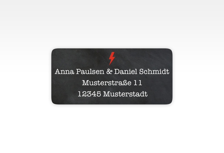 Absenderetikett Hochzeit Hardrock 45,7 x 21,2 mm schwarz für Rockband-Fans