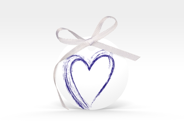 Geschenkanhänger Hochzeit Liebe Geschenkanhänger, rund blau hochglanz