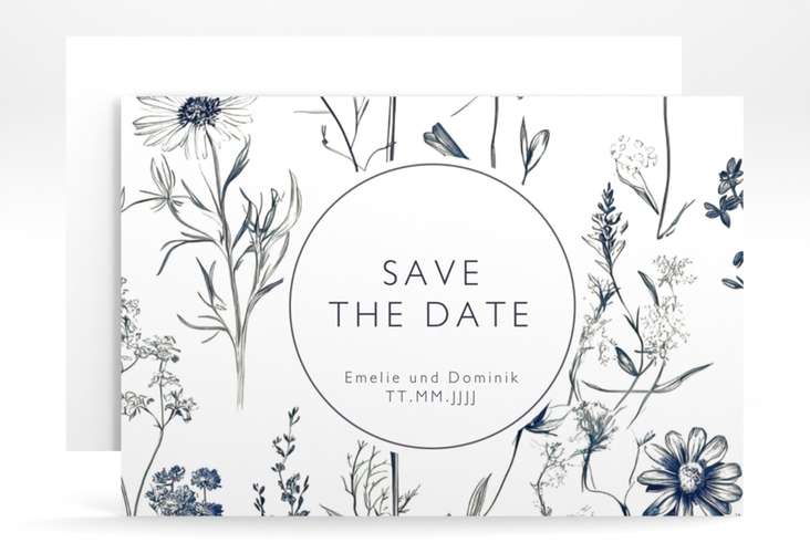 Save the Date-Karte Chinoiserie A6 Karte quer