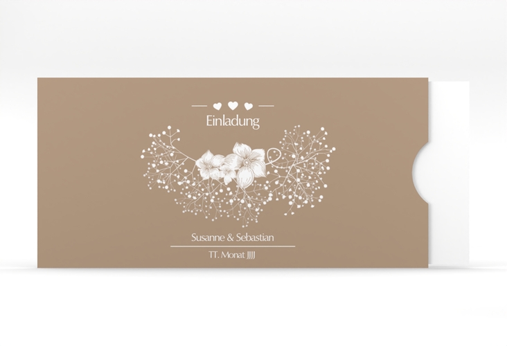 Hochzeitseinladung Jena Einsteckkarte braun
