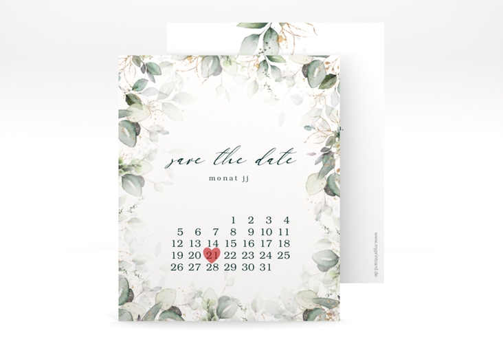 Save the Date-Kalenderblatt Poesia Kalenderblatt-Karte weiss