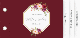 Klick: Details zu Hochzeitseinladung "Prachtvoll" anzeigen Hochzeitseinladung Prachtvoll Booklet rot