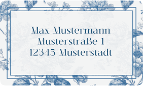 Empfängeretikett Hochzeit "Blue Floral"