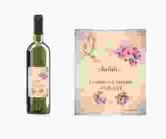 Etichette vino matrimonio collezione Chelles Etikett Weinflasche 4er Set rosa