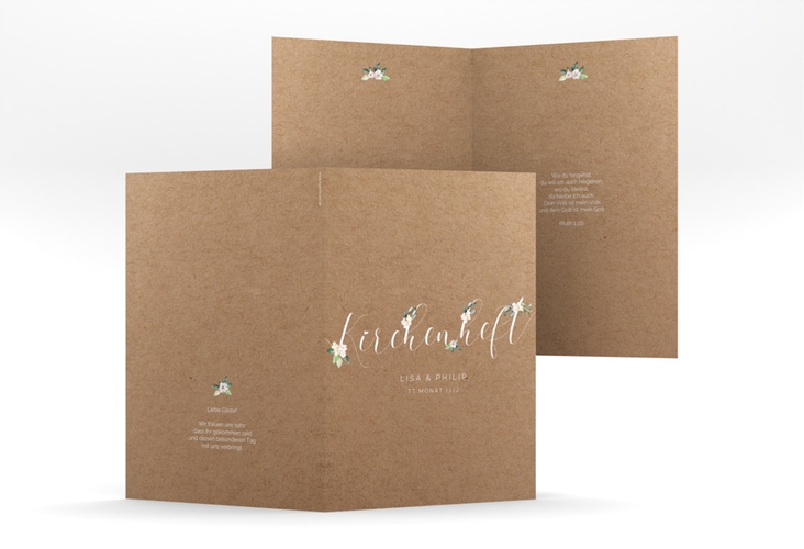 Kirchenheft Hochzeit Inlove A5 Klappkarte hoch Kraftpapier hochglanz