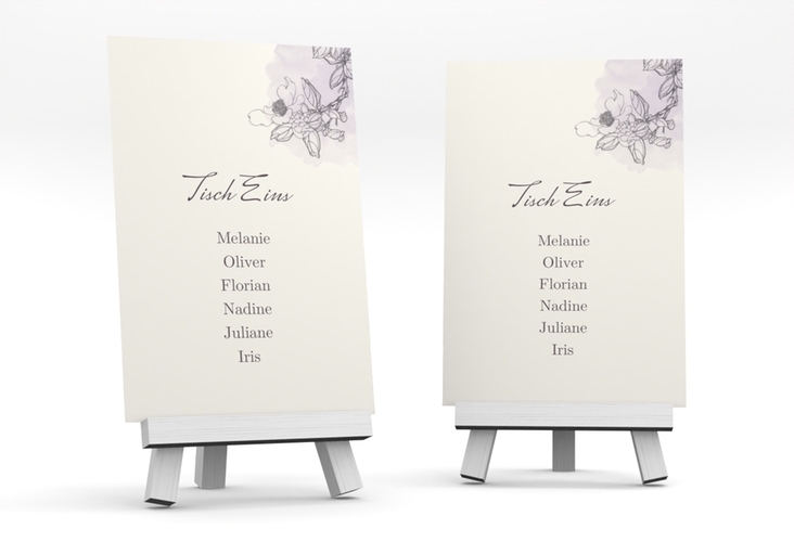 Tischaufsteller Hochzeit Artlover Tischaufsteller flieder