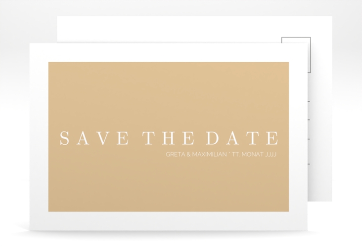 Save the Date-Postkarte Simply A6 Postkarte beige
