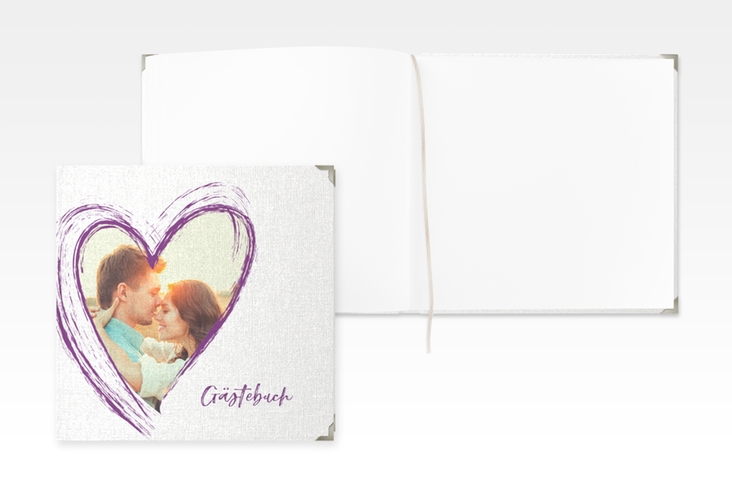 Gästebuch Selection Hochzeit Liebe Leinen-Hardcover lila
