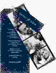 Hochzeitseinladung Glitter Kartentrio blau