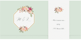 Klick: Details zu Hochzeitseinladung "Prachtvoll" anzeigen Hochzeitseinladung Prachtvoll Wickelfalzkarte + Banderole mint