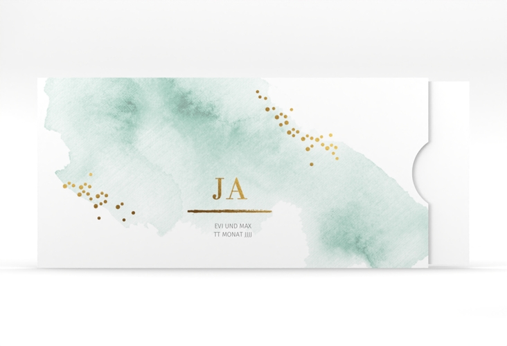 Hochzeitseinladung Pastell Einsteckkarte mint