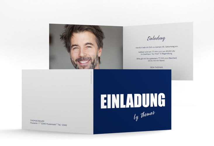 Einladung Geburtstag Zig A6 Klappkarte quer