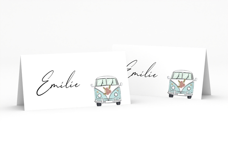 Tischkarte Hochzeit Hochzeitsbulli Tischkarten blau