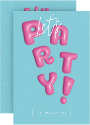 Klick: Details zu Party Einladungskarte "Partyballon" anzeigen Party Einladungskarte Partyballon