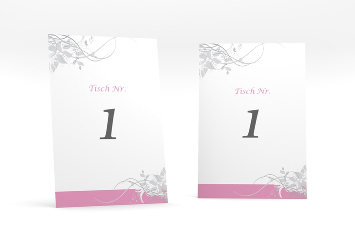Tischnummer Hochzeit Florenz Tischaufsteller rosa