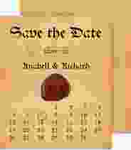 Save the Date-Kalenderblatt Mittelalter Kalenderblatt-Karte beige