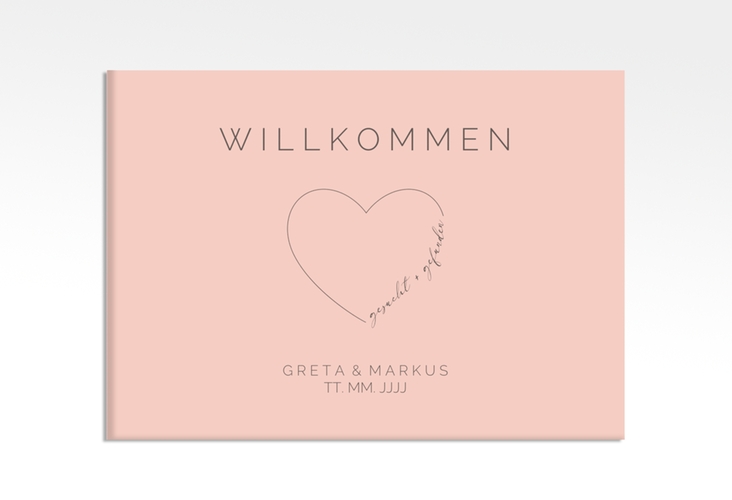 Willkommensschild Leinwand Lebenstraum 70 x 50 cm Leinwand rosa