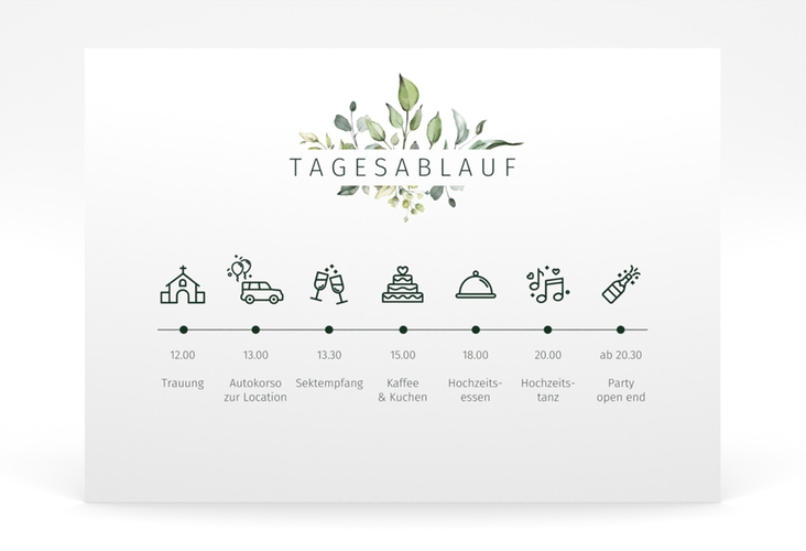 Tagesablauf Poster Hochzeit Enchanting 70 x 50 cm Poster weiss
