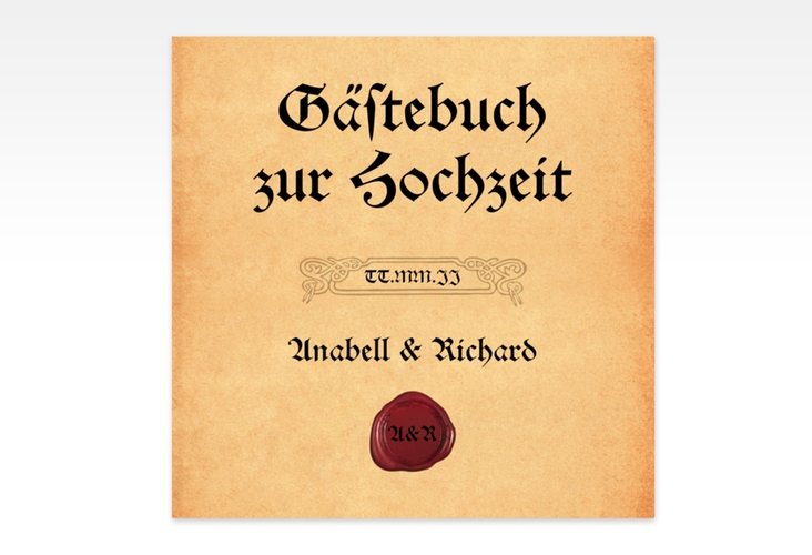 Gästebuch Creation Hochzeit Mittelalter 20 x 20 cm, Hardcover in Kraftpapier-Optik mit Blättern