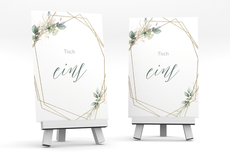 Tischnummer Hochzeit Greenish Tischaufsteller
