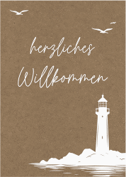Willkommensschild Poster Leuchtturm 50 x 70 cm Poster Kraftpapier