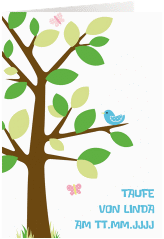 Einladung Taufe Vitality A6 Klappkarte hoch weiss