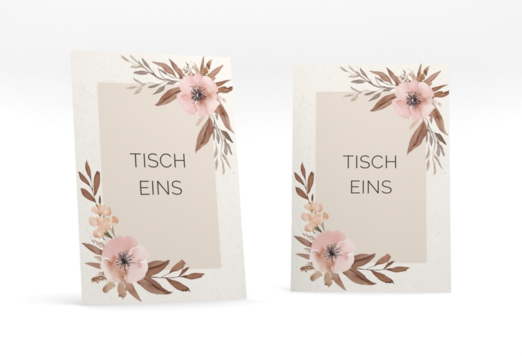 Tischnummer Hochzeit Modest Tischaufsteller mit elegantem Blumen-Aquarell