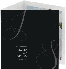 Dankeskarte Hochzeit Eheschließung quadr. Doppel-Klappkarte schwarz