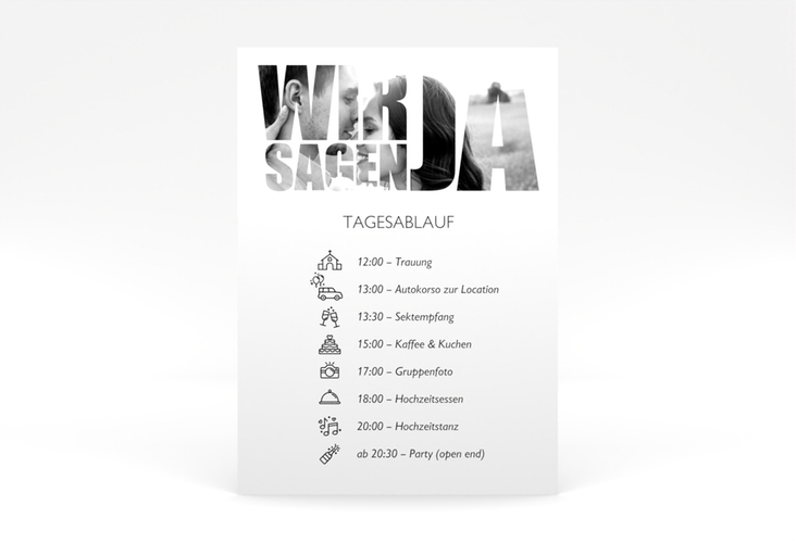 Tagesablauf Poster Hochzeit Letters 50 x 70 cm Poster