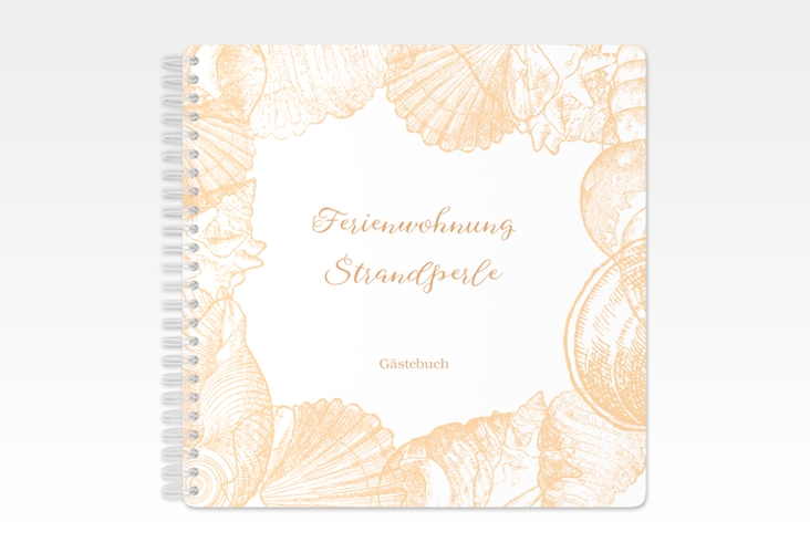 Gästebuch Ferienwohnung Strandperle Ringbindung mit Muscheln