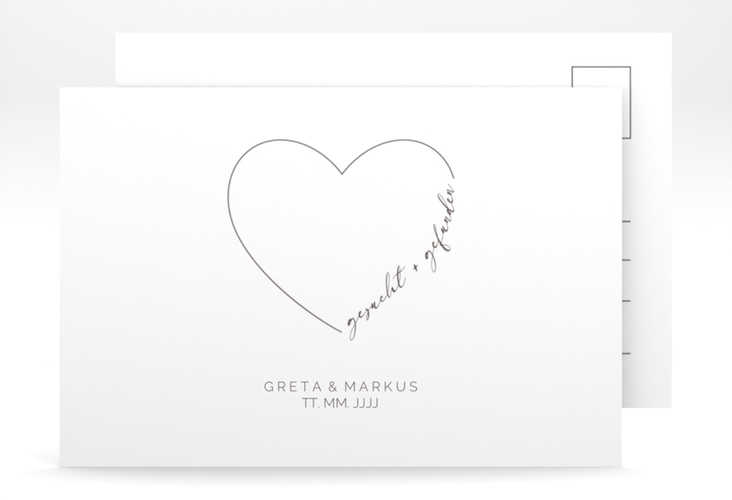 Save the Date-Postkarte Lebenstraum A6 Postkarte weiss