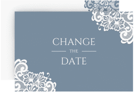 Klick: Details zu Change the Date-Karte "Vintage" anzeigen Change the Date-Karte Vintage A6 Karte quer blau mit floraler Spitze