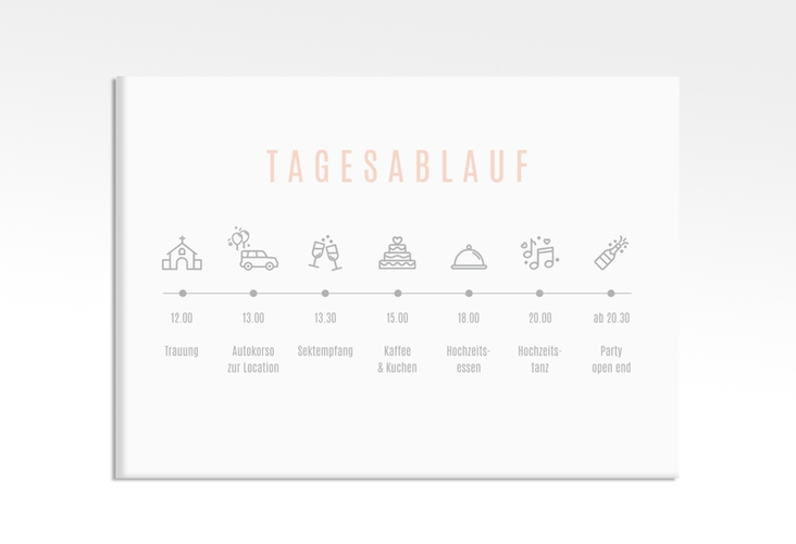 Tagesablauf Leinwand Hochzeit Memory 70 x 50 cm Leinwand rosa