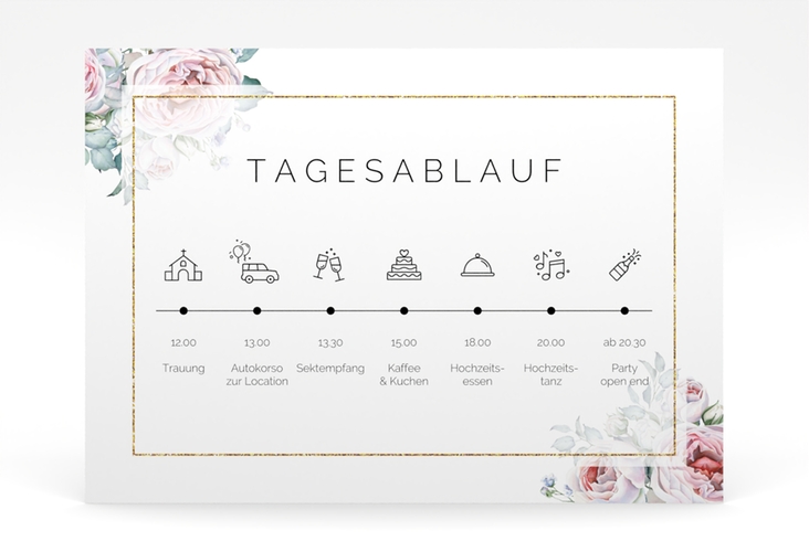 Tagesablauf Poster Hochzeit Embrace 70 x 50 cm Poster weiss