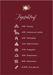 Klick: Details zu Tagesablauf Poster Hochzeit "Prachtvoll" anzeigen Tagesablauf Poster Hochzeit Prachtvoll 50 x 70 cm Poster rot