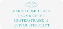 Klick: Details zu Absenderetikett Hochzeit "Infinity" anzeigen Absenderetikett Hochzeit Infinity 45,7 x 21,2 mm tuerkis
