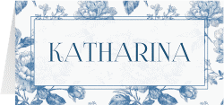 Tischkarte Hochzeit "Blue Floral"