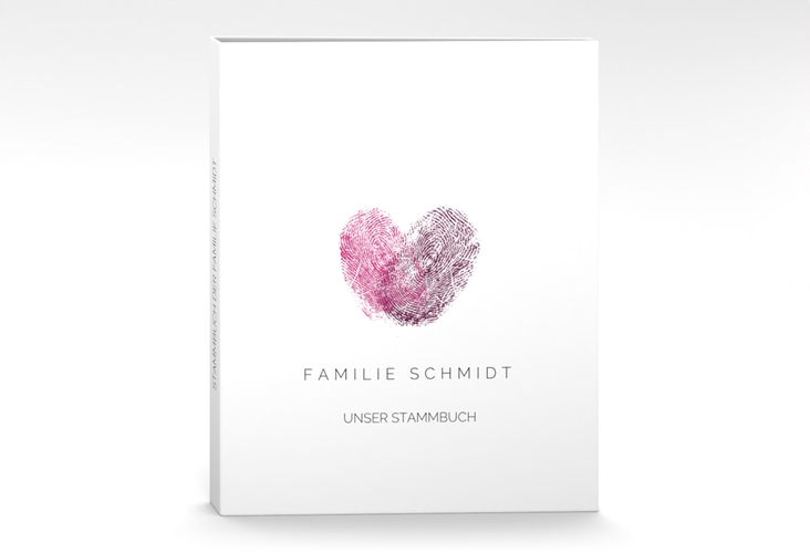 Stammbuch A4 Fingerprint Stammbuch A4 pink schlicht mit Fingerabdruck-Motiv