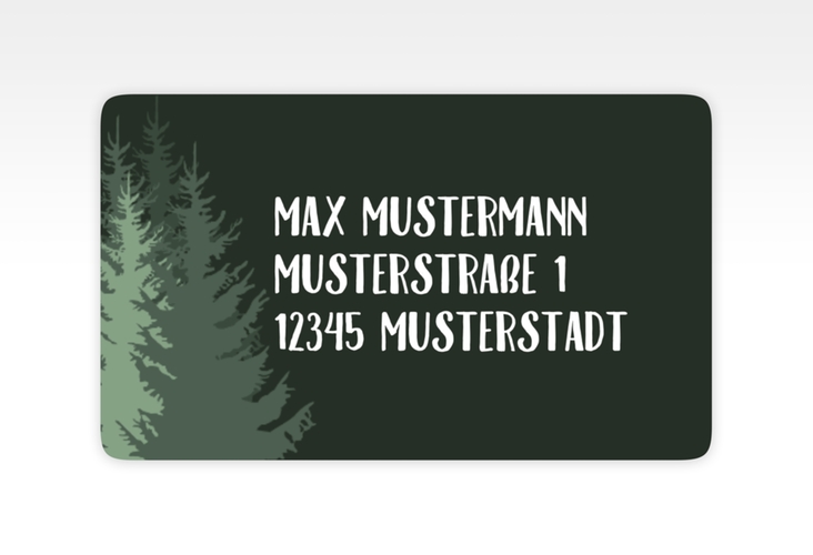 Empfängeretikett Hochzeit Forest 63,5 x 38,1 mm gruen
