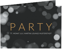 Partyeinladung Gloss A6 Klappkarte quer schwarz