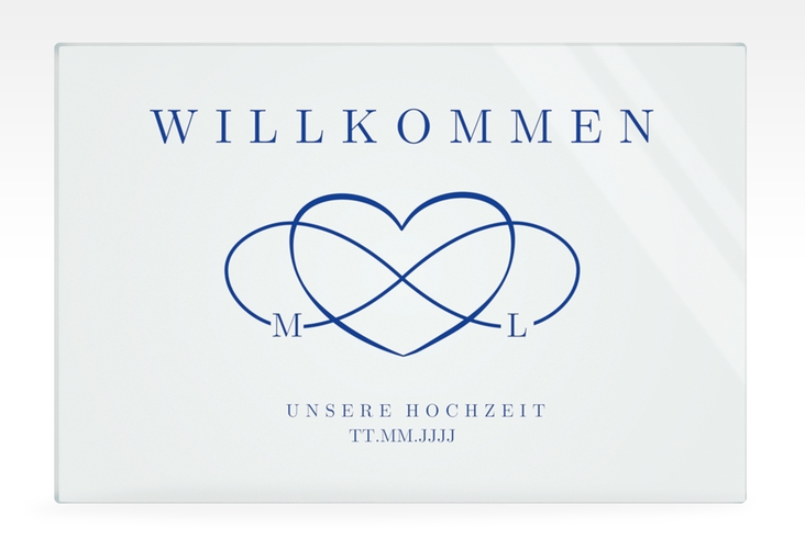 Willkommensschild Acryl Infinity 60 x 40 cm Acryl blau