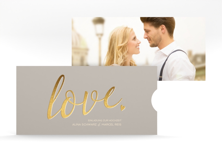 Hochzeitseinladung Glam Einsteckkarte grau