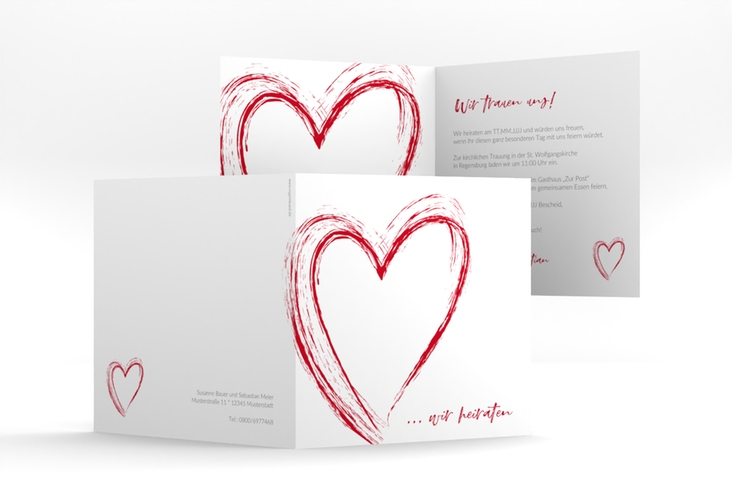 Hochzeitseinladung Liebe quadr. Klappkarte